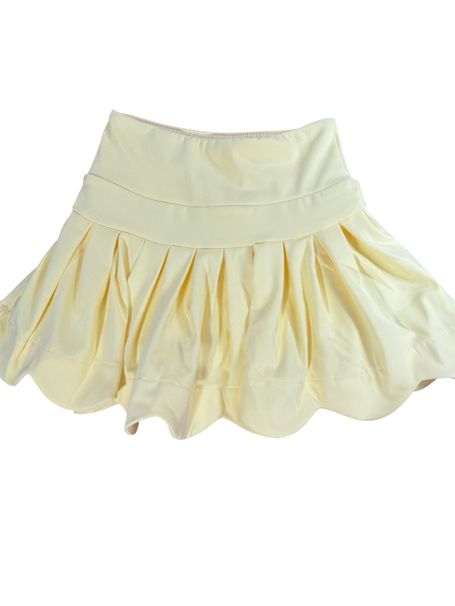 Yellow Scalloped Skort