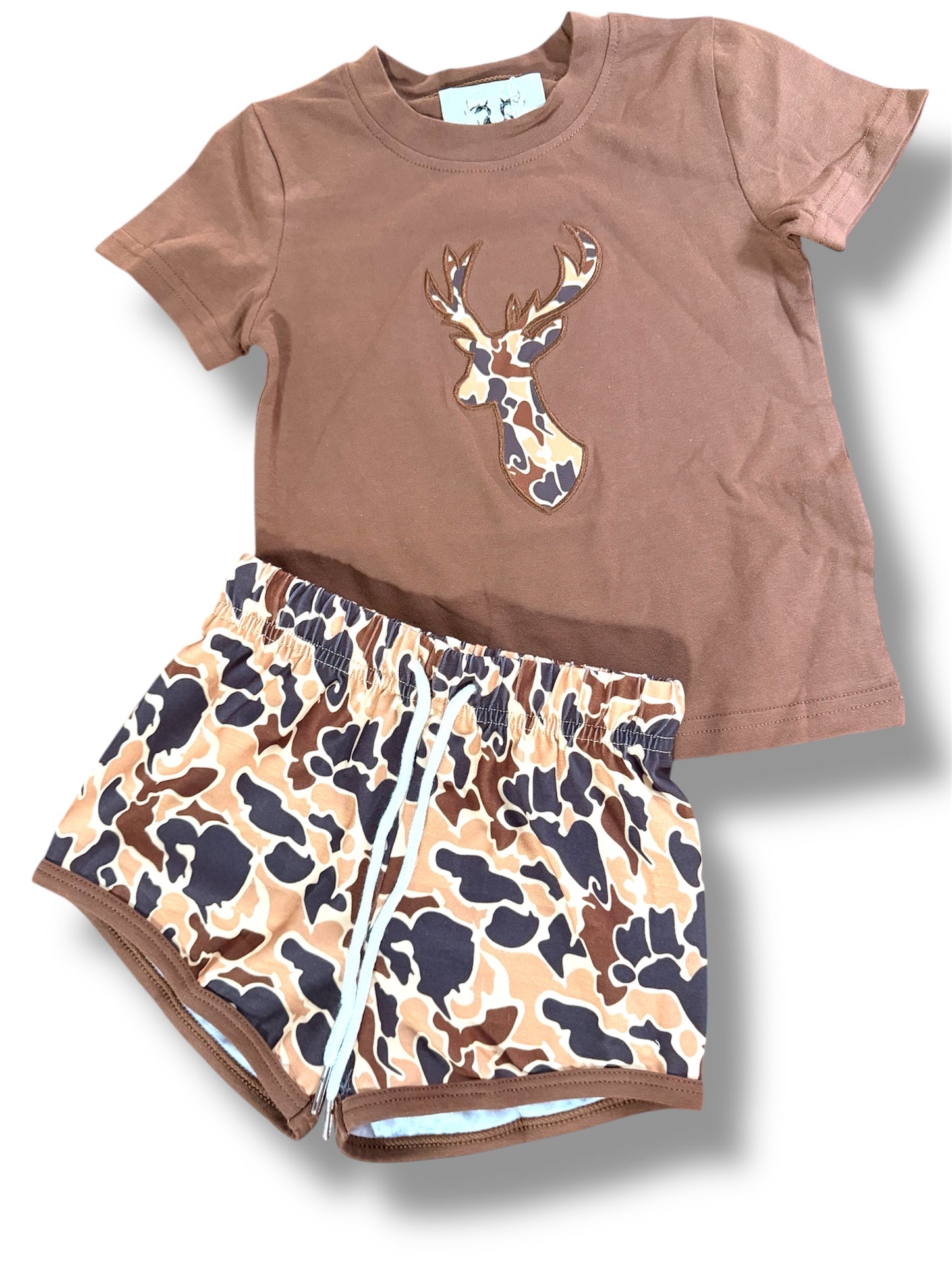 Boys Camo Deer Short Set