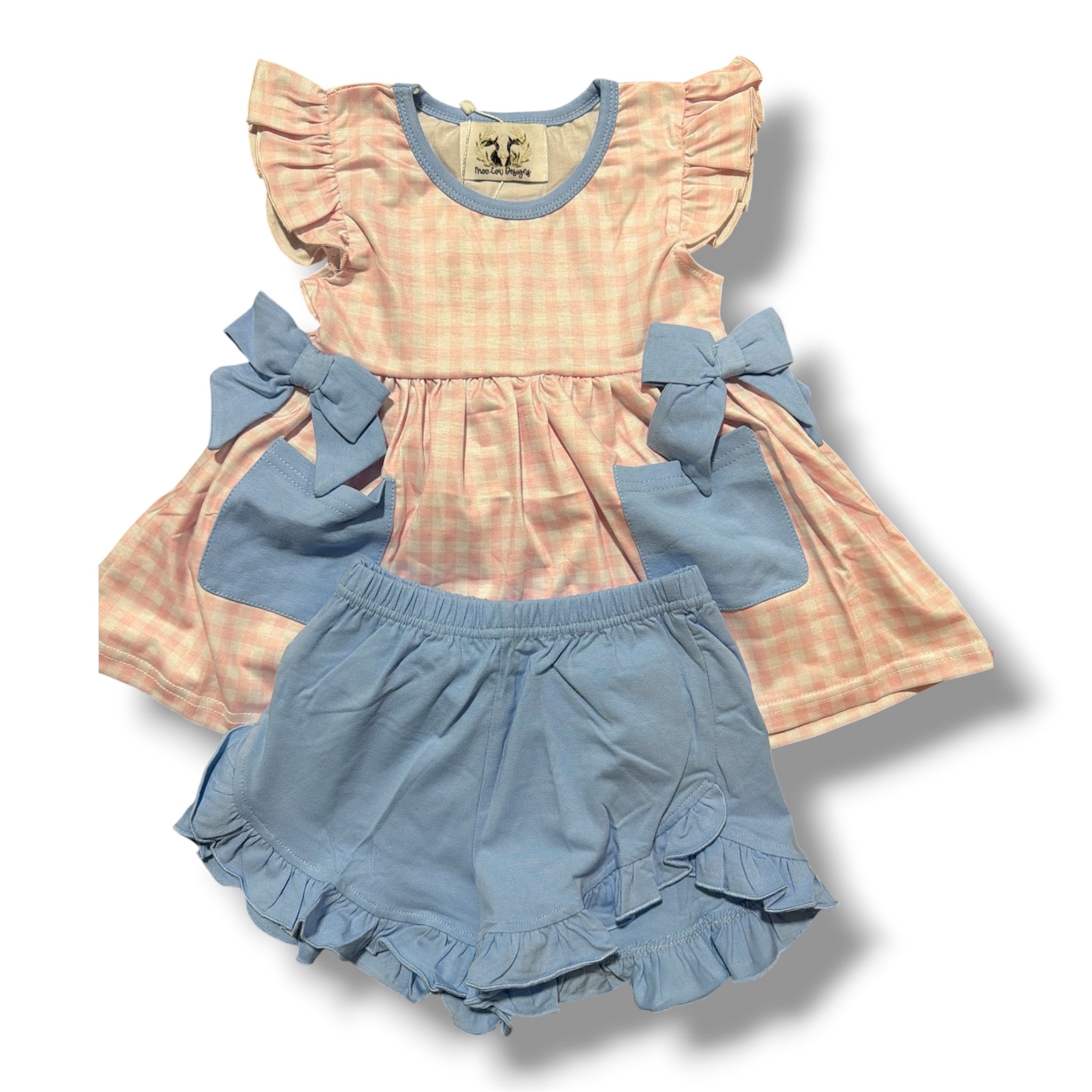 Pink Gingham Short Set