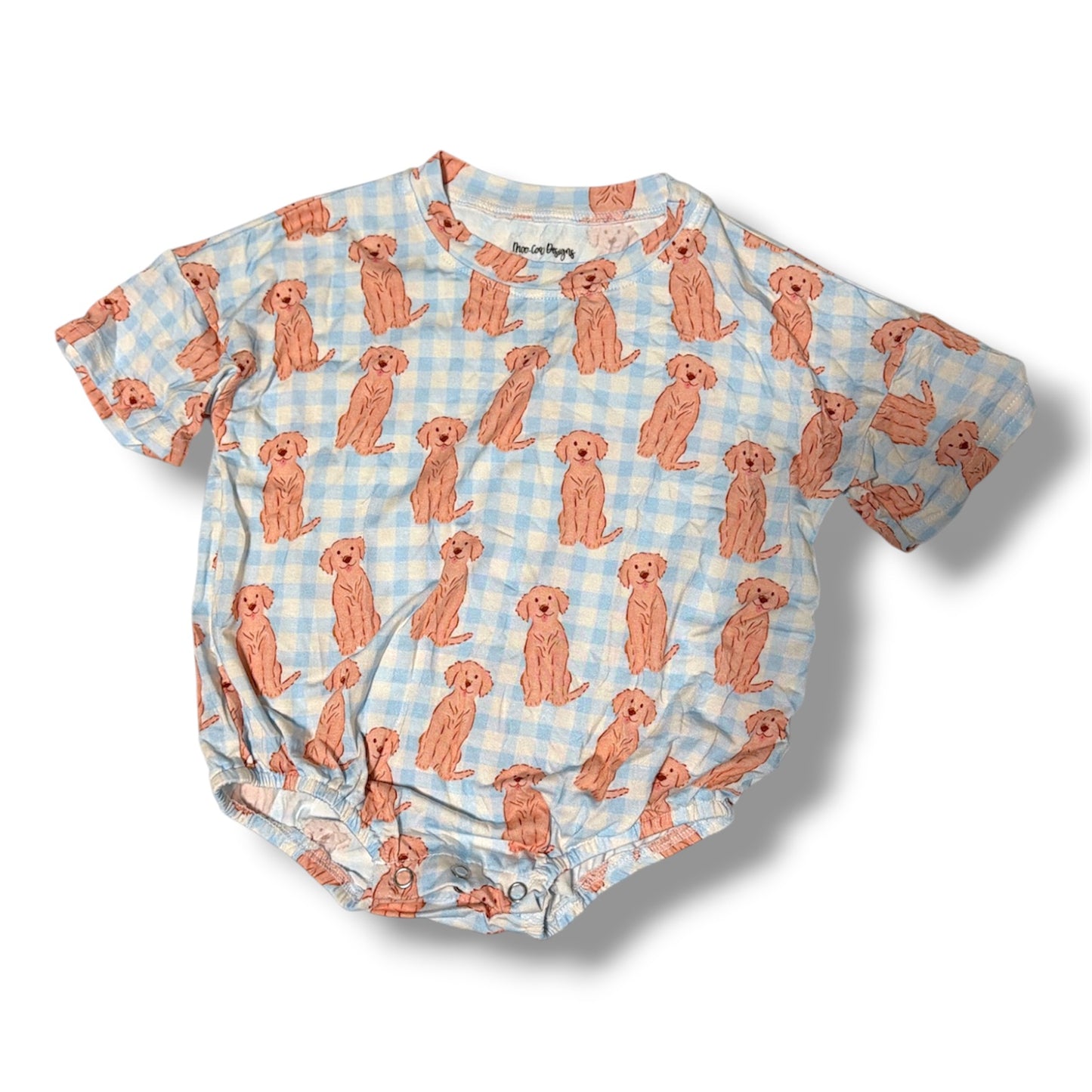 Gingham Puppy Tshirt Bubble