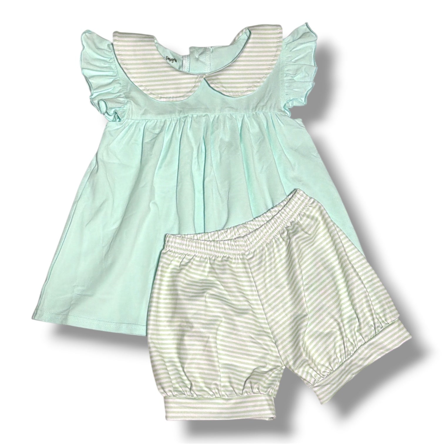 Collared Stripe Sets: Mint