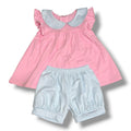 Collared Stripe Sets: Pink