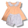 Collared Stripe Sets: Coral
