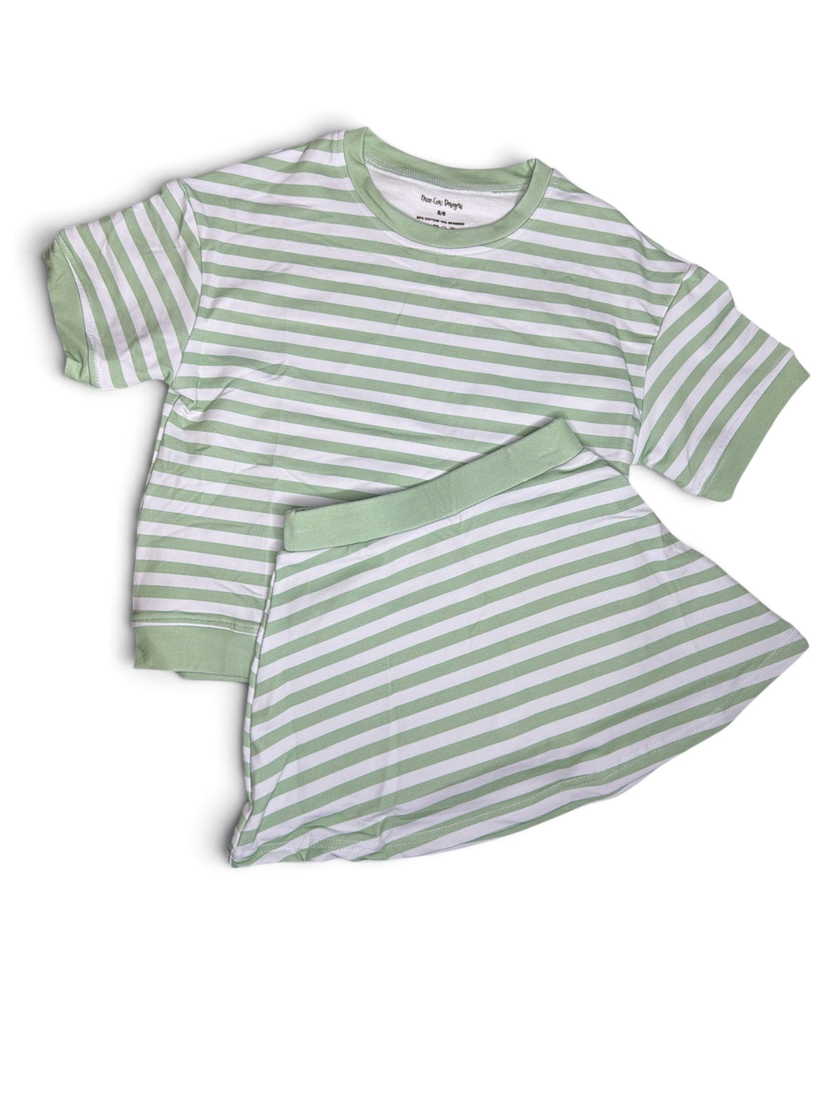 Green Stripe Skort Set
