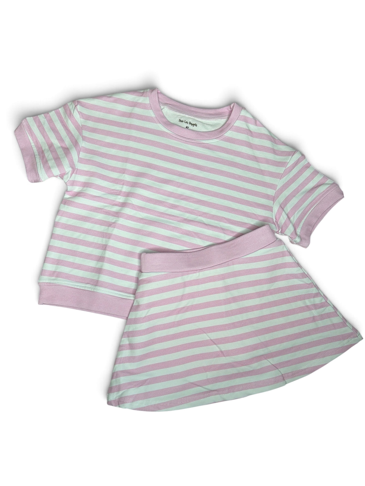 Light Pink Stripe Skort Set