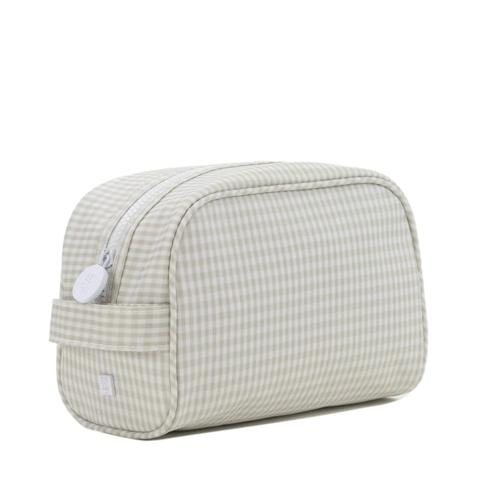 Stow It Dopp Bag- Gingham Pearl Grey
