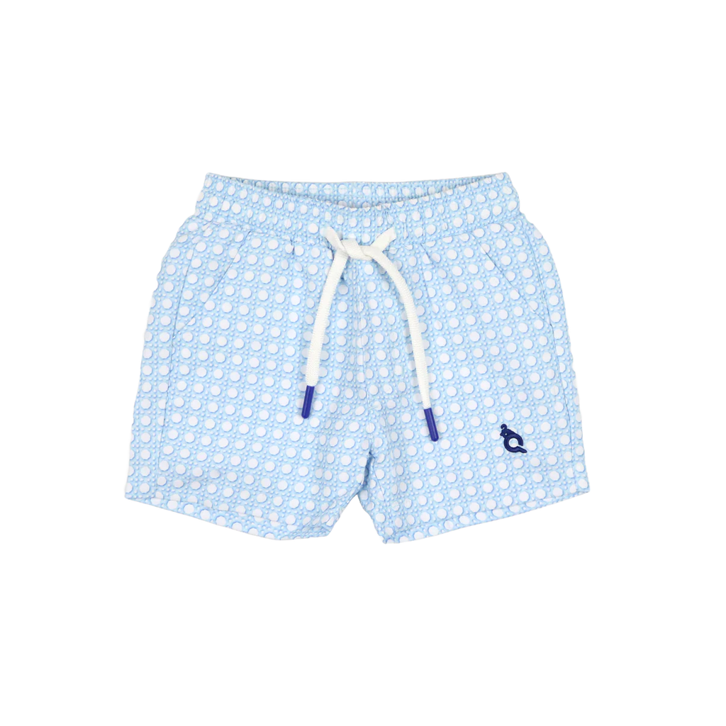 Blue Cane Lattice Swim Trunk