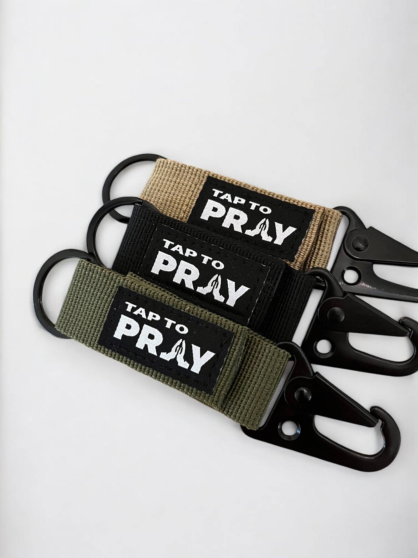 Tap To Pray™ - Tactical Carabiner Keychain: Green