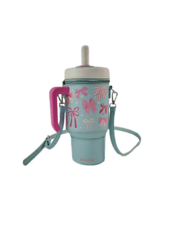 Take A Sip Water Cup-Elegant Bows Tiffany Blue Crossbody