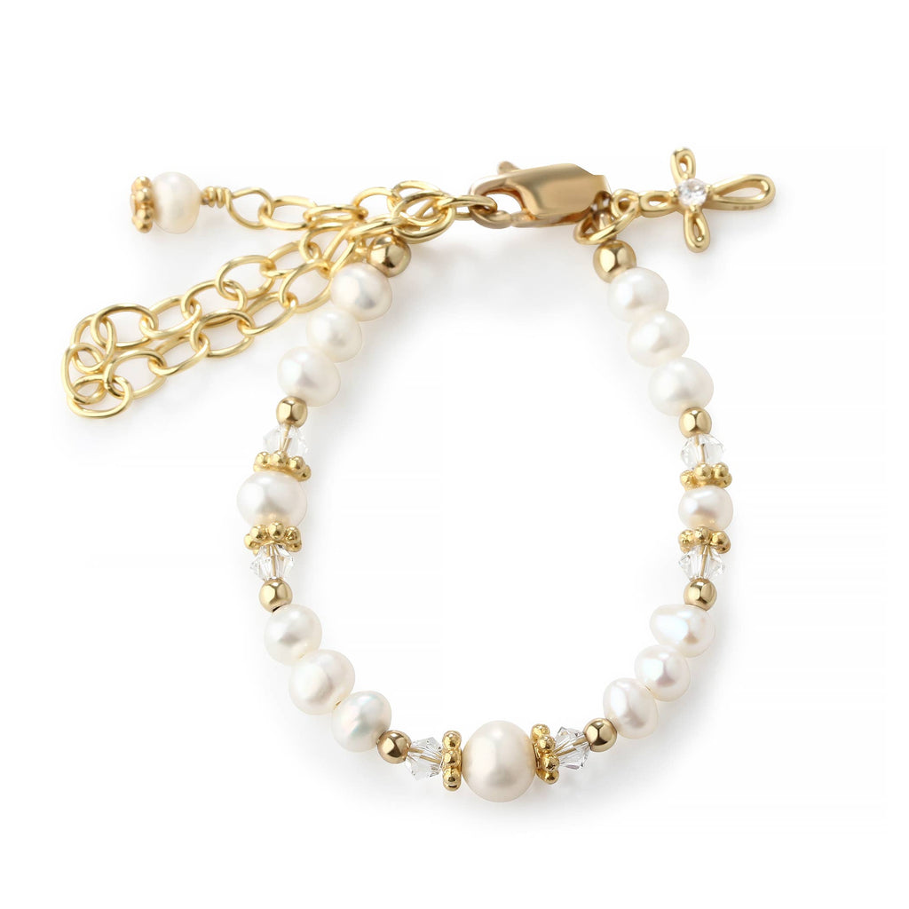 14K Gold Baptism to Bride Cross Bracelet Baby Baptism Gift