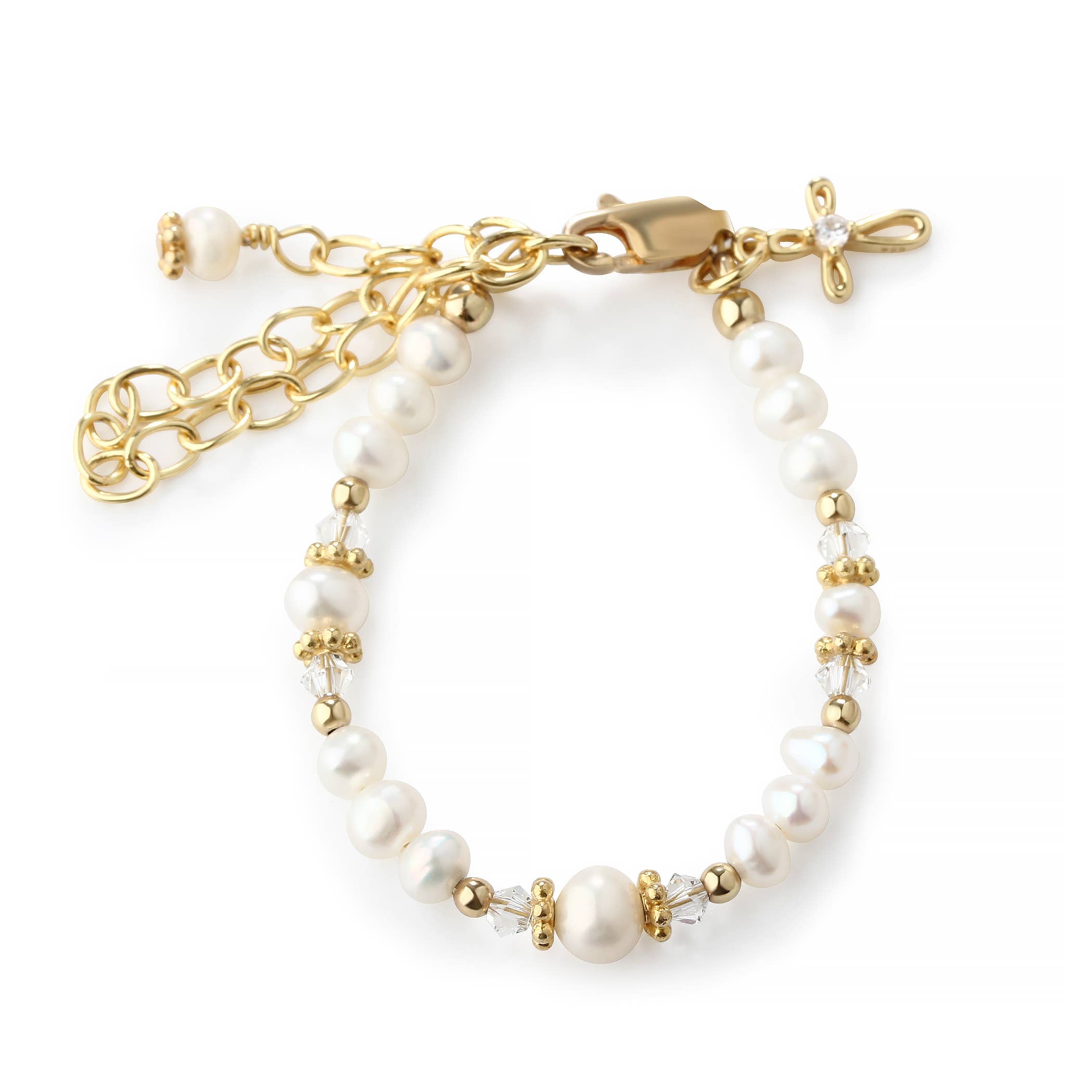 14K Gold Baptism to Bride Cross Bracelet Baby Baptism Gift