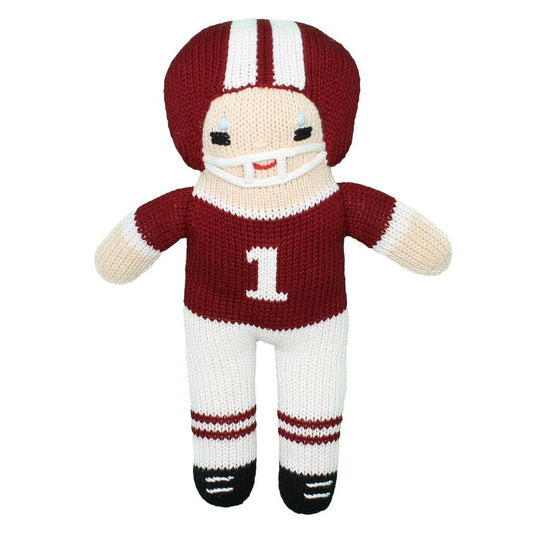 Football Player Knit Dolls: Maroon/White / 12" Plush