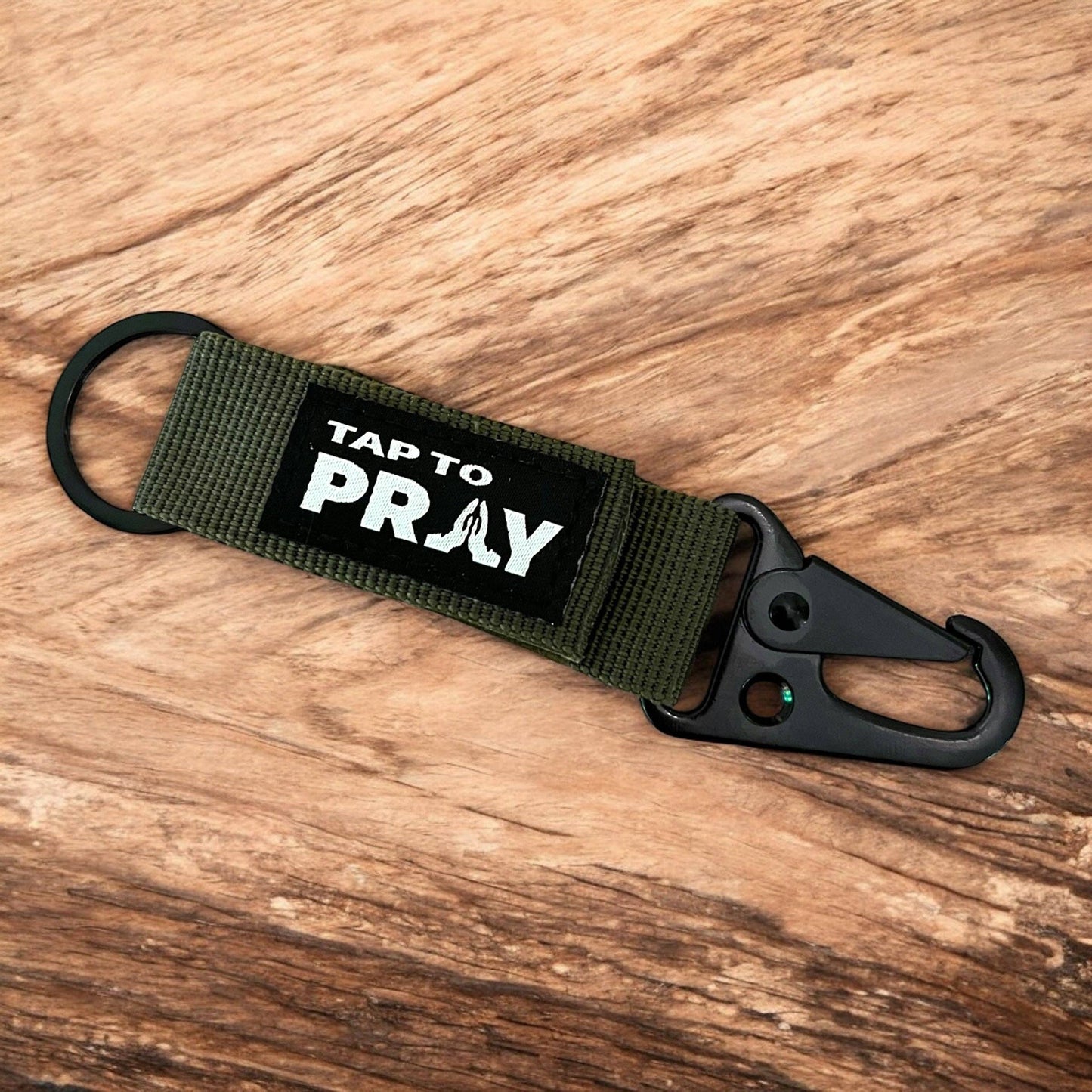 Tap To Pray™ - Tactical Carabiner Keychain: Green