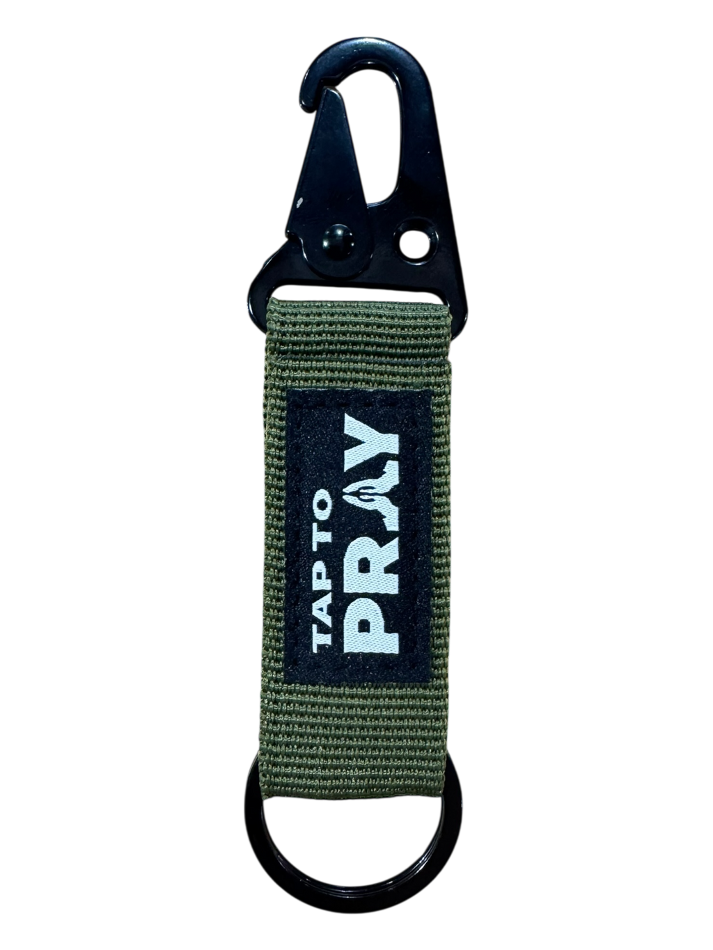 Tap To Pray™ - Tactical Carabiner Keychain: Tan