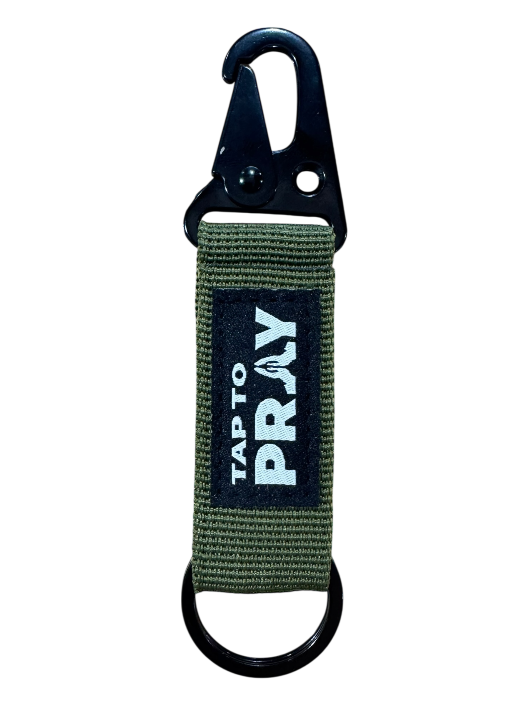 Tap To Pray™ - Tactical Carabiner Keychain: Tan