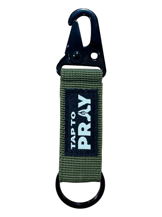 Tap To Pray™ - Tactical Carabiner Keychain: Green