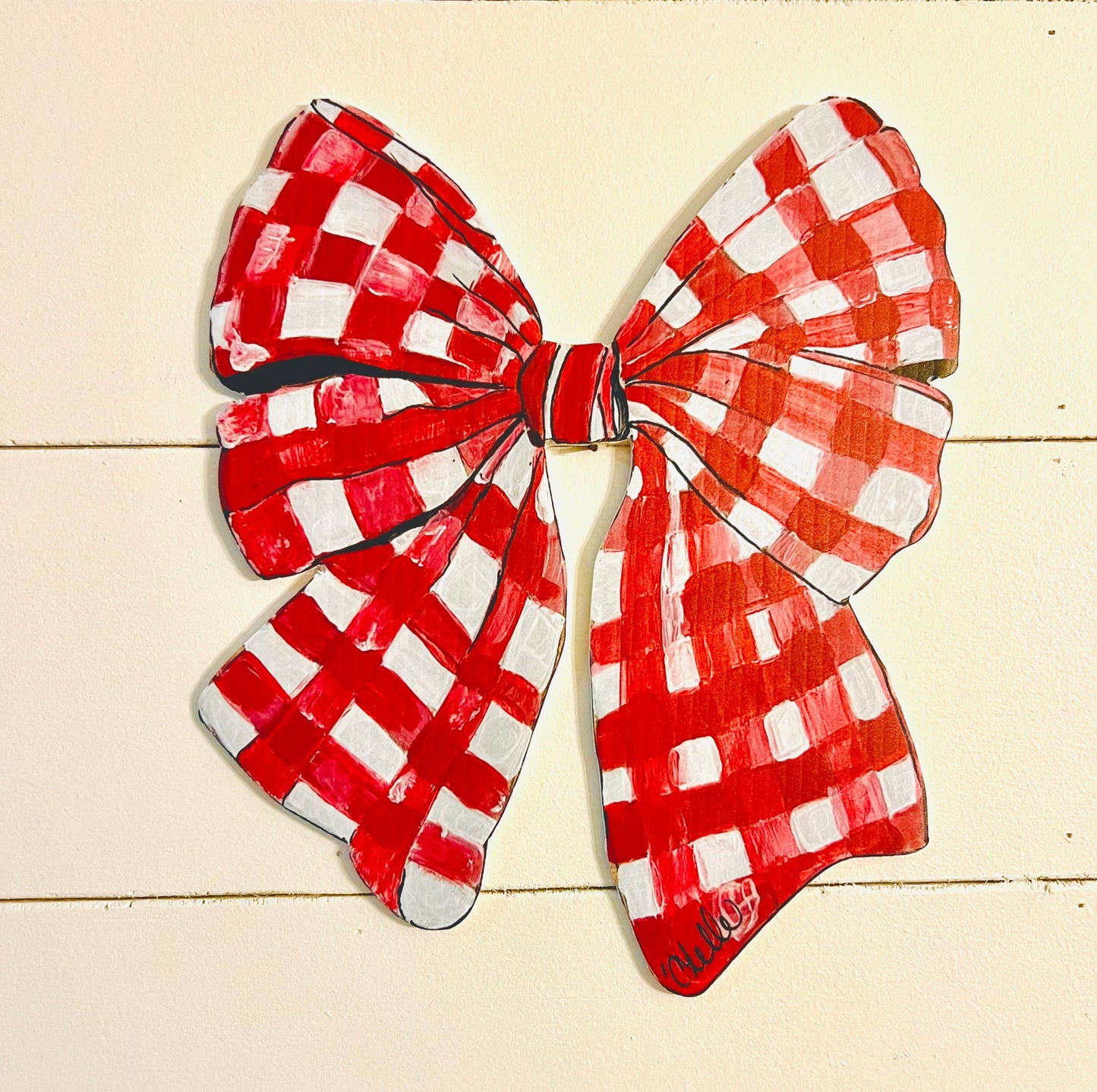 12” Red Checked Bow – Interchangeable Wreath &Décor
