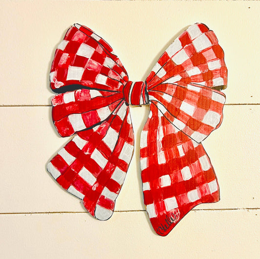 12” Red Checked Bow – Interchangeable Wreath &Décor