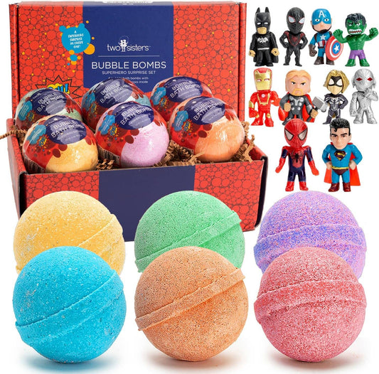 Superhero Bath Bombs for Kids with Toy Surprises