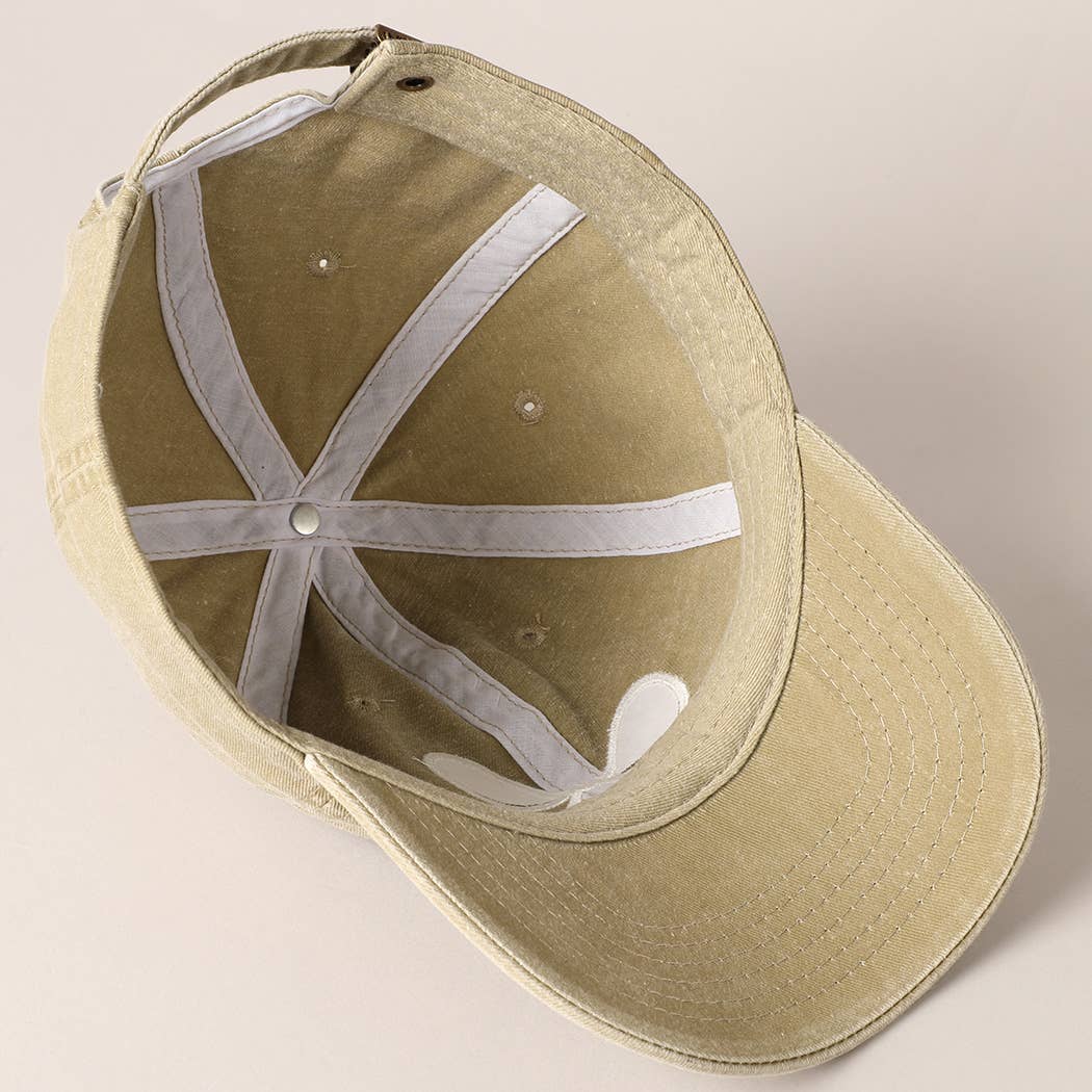 Bow Embroidered Cotton Baseball Cap: Black / One Size
