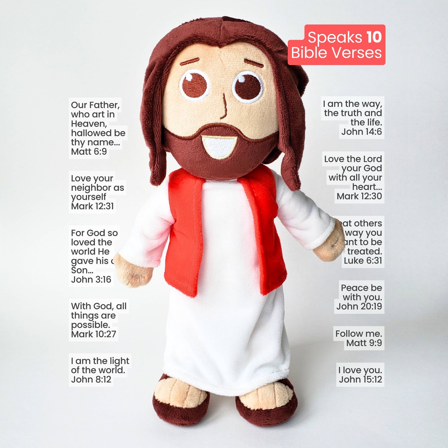 The Talking Jesus Doll - Plush Toy Speaks 10 Bible Verses