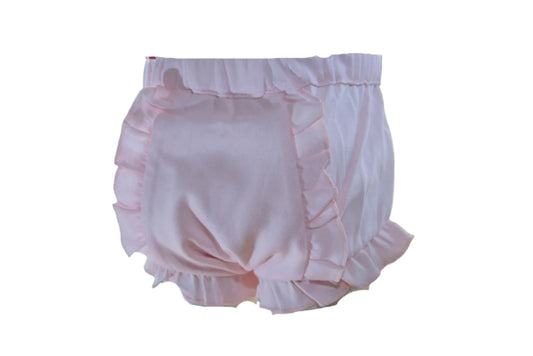 Knit Ruffle Baby Bloomer Pink