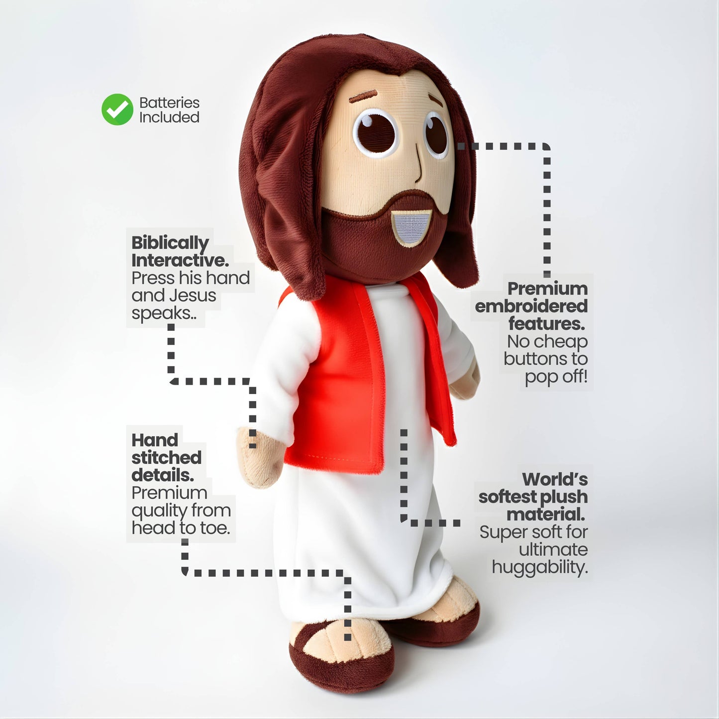 The Talking Jesus Doll - Plush Toy Speaks 10 Bible Verses