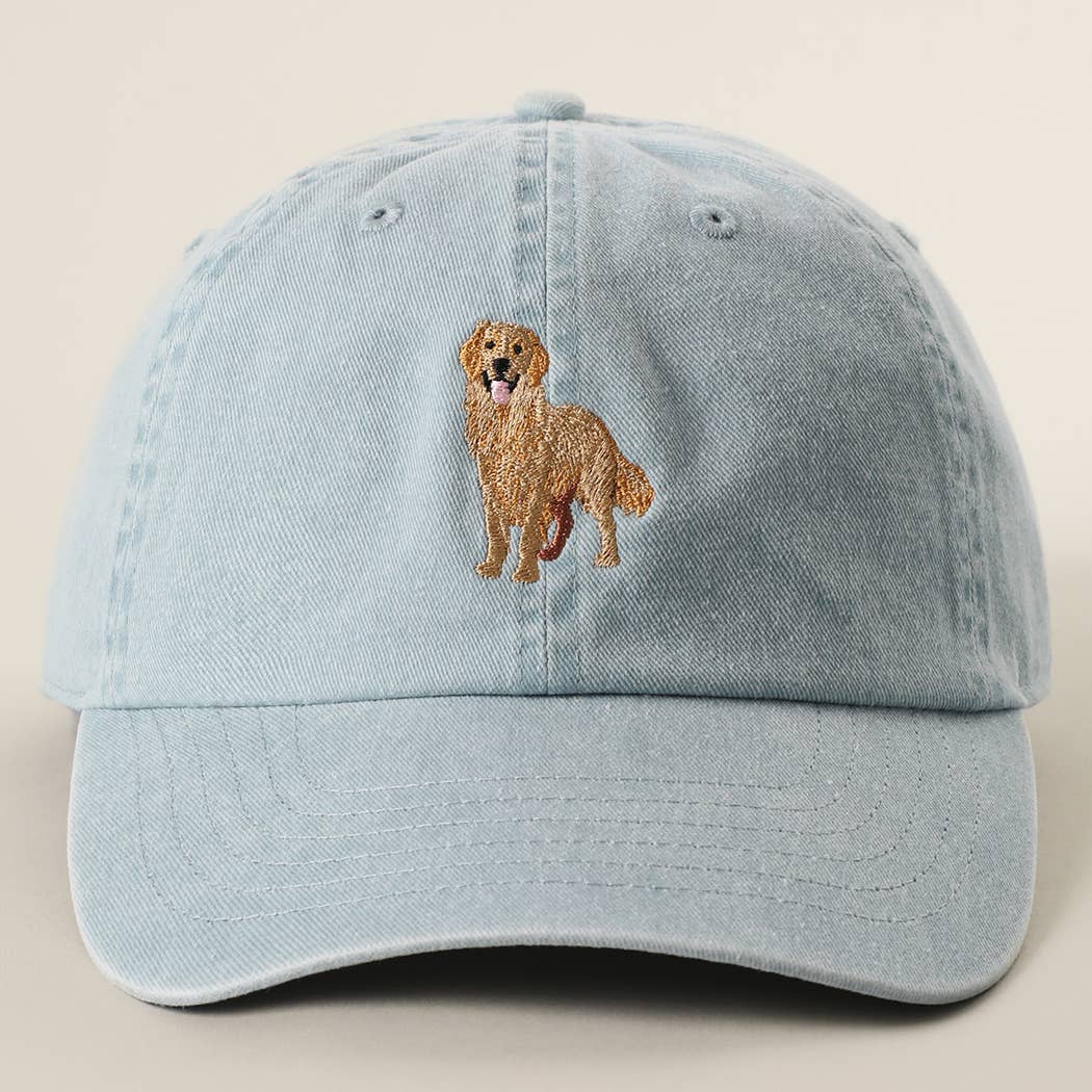 Golden Retriever Embroidered Pigment Dyed Baseball Cap: BLUEMINT