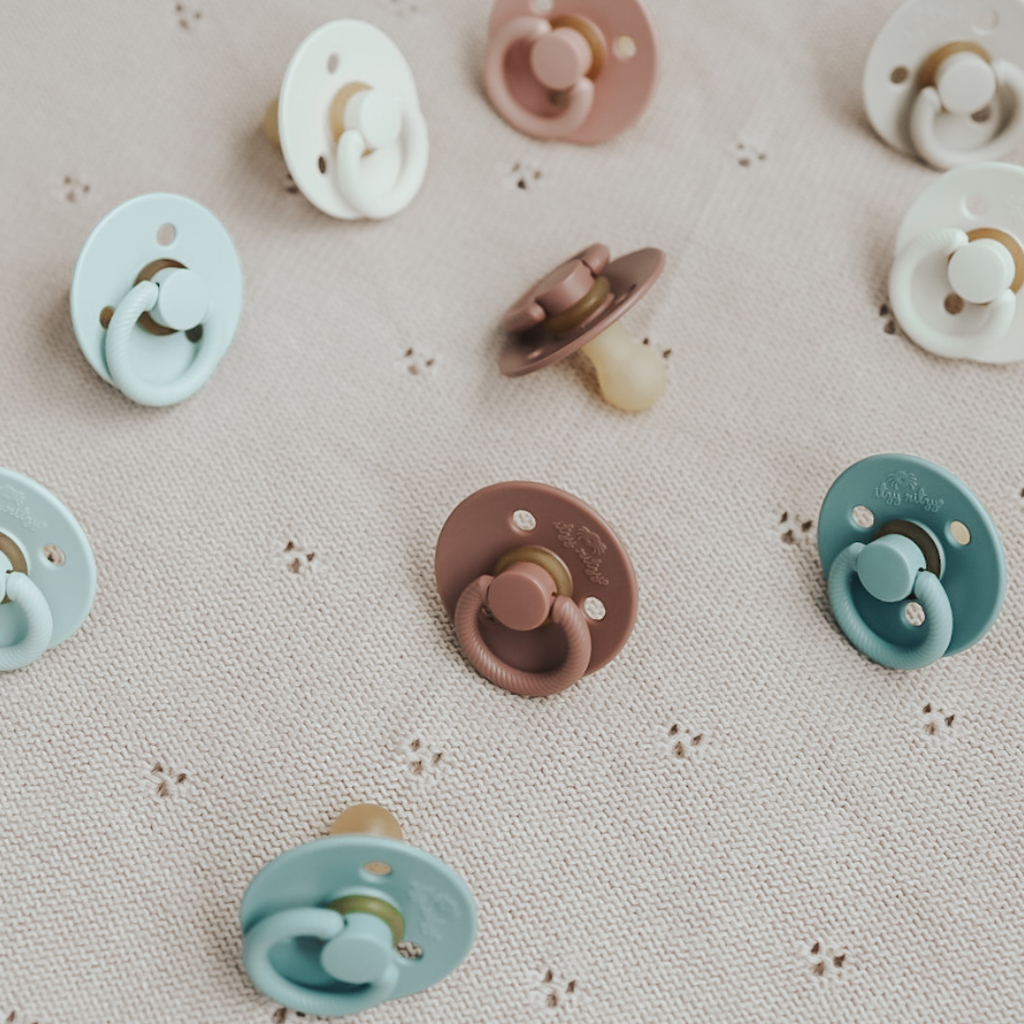 *NEW STYLES* Itzy Soother™ Natural Rubber Paci Sets: Blossom + Rosewood
