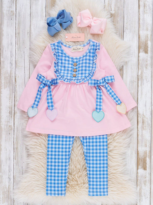 Heartstrings Bow Ruffle Plaid Outfit: XS(18/24 mos)