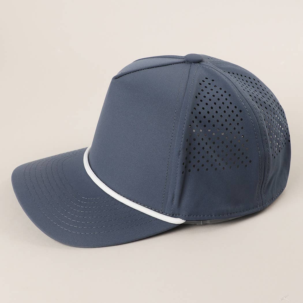 Solid Color 5 Panel Premium Materials Trucker Hat: NAVY/WHITE / One Size