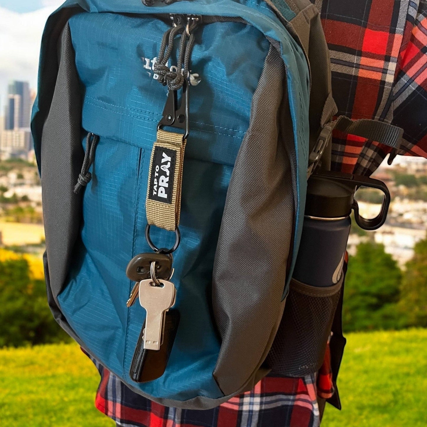 Tap To Pray™ - Tactical Carabiner Keychain: Green