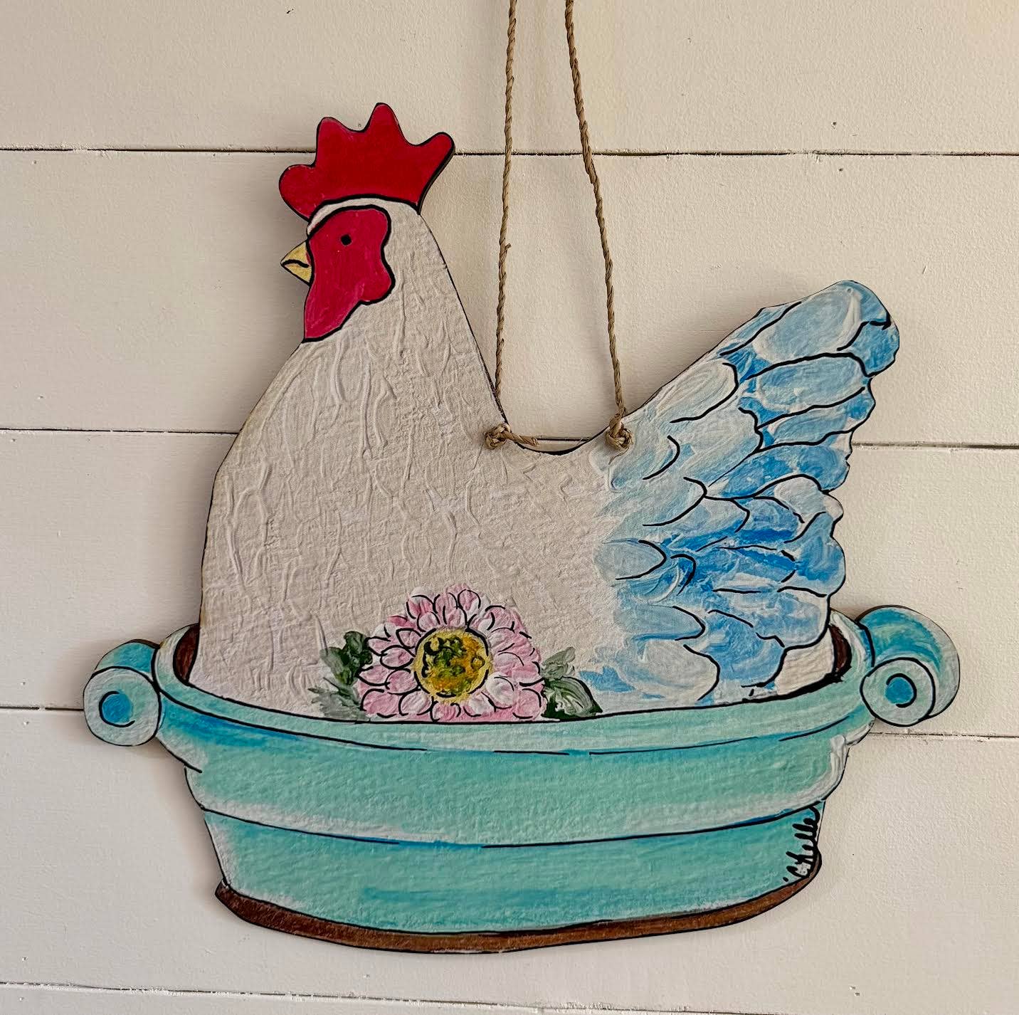 Door Hanger:  Rooster in a Pan