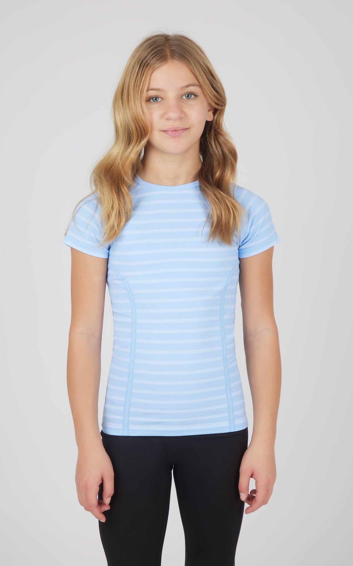 Girls Stripe Seamless Crewneck Short-Sleeves Everyday Tee : DUTCH CANAL