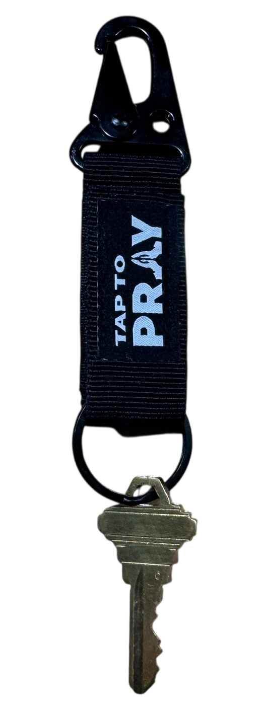 Tap To Pray™ - Tactical Carabiner Keychain: Tan