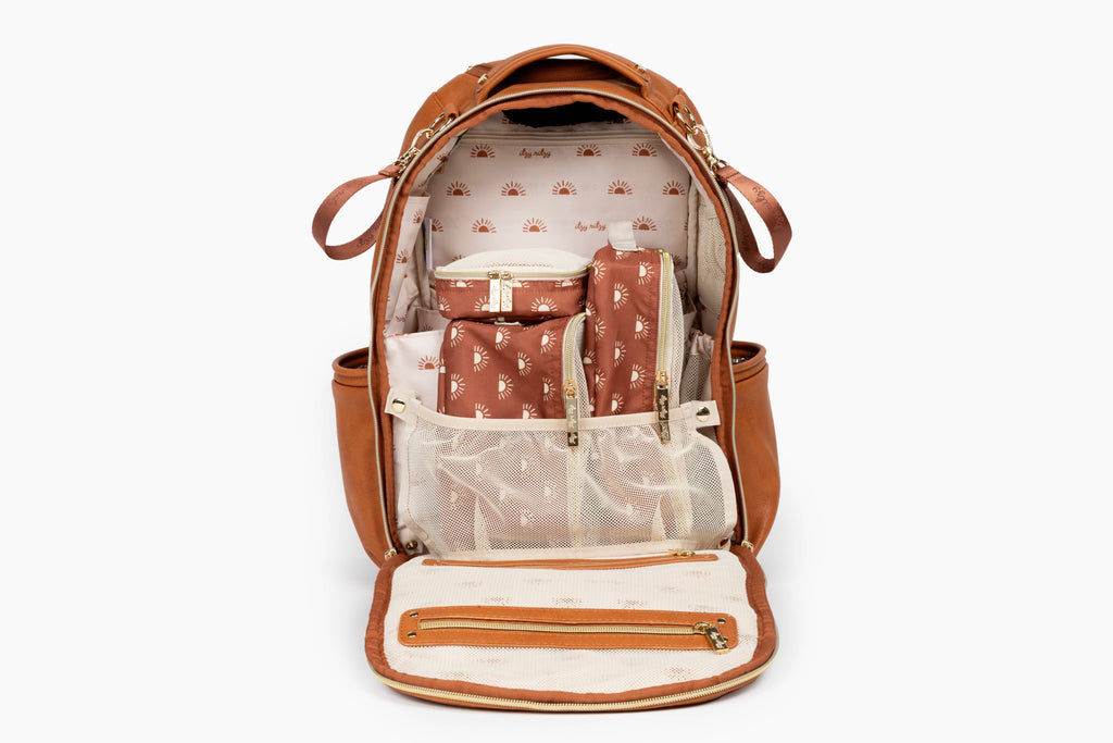 Cognac Boss Plus™ Backpack Diaper Bag