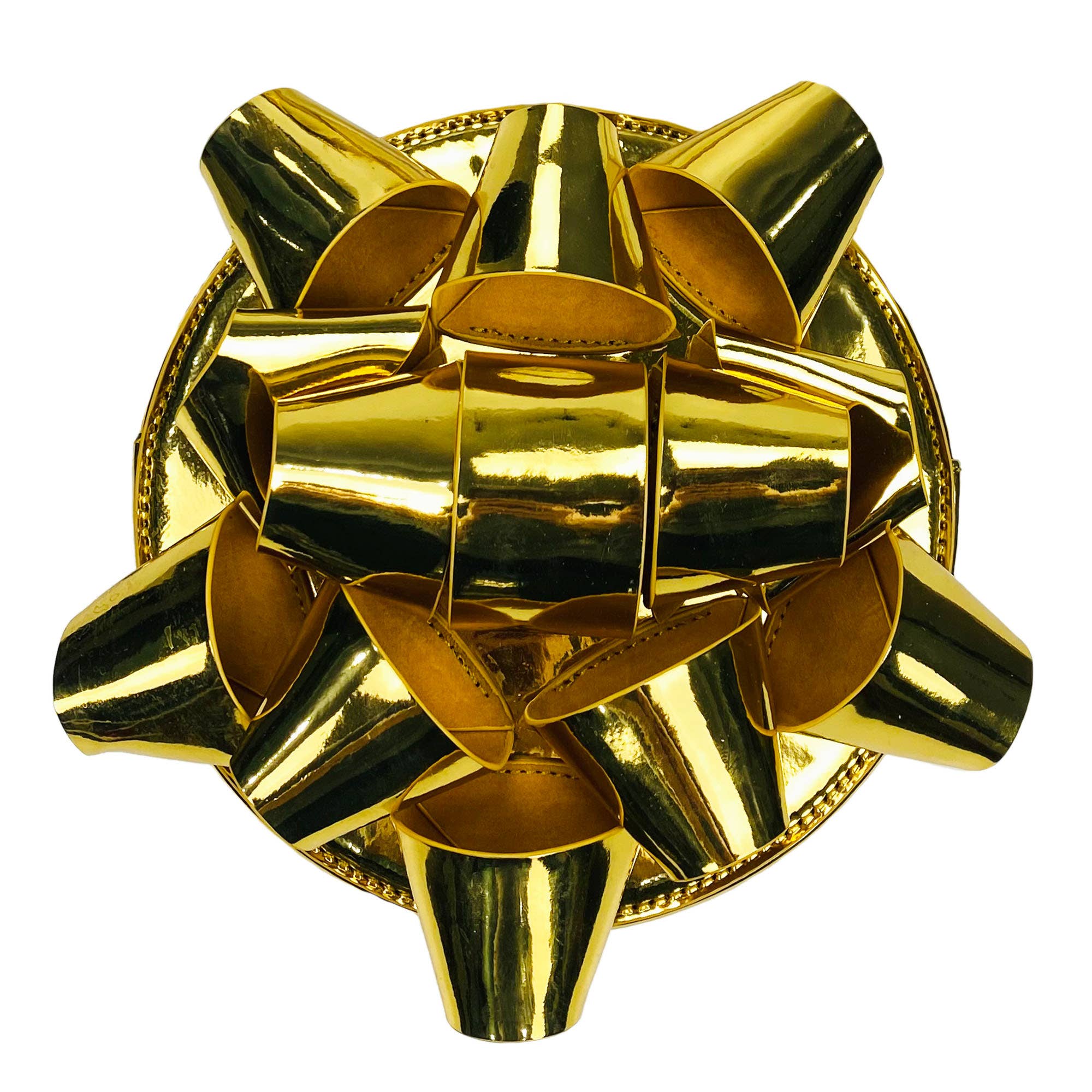 Glitzy Gift Ribbon Handbag: Gold