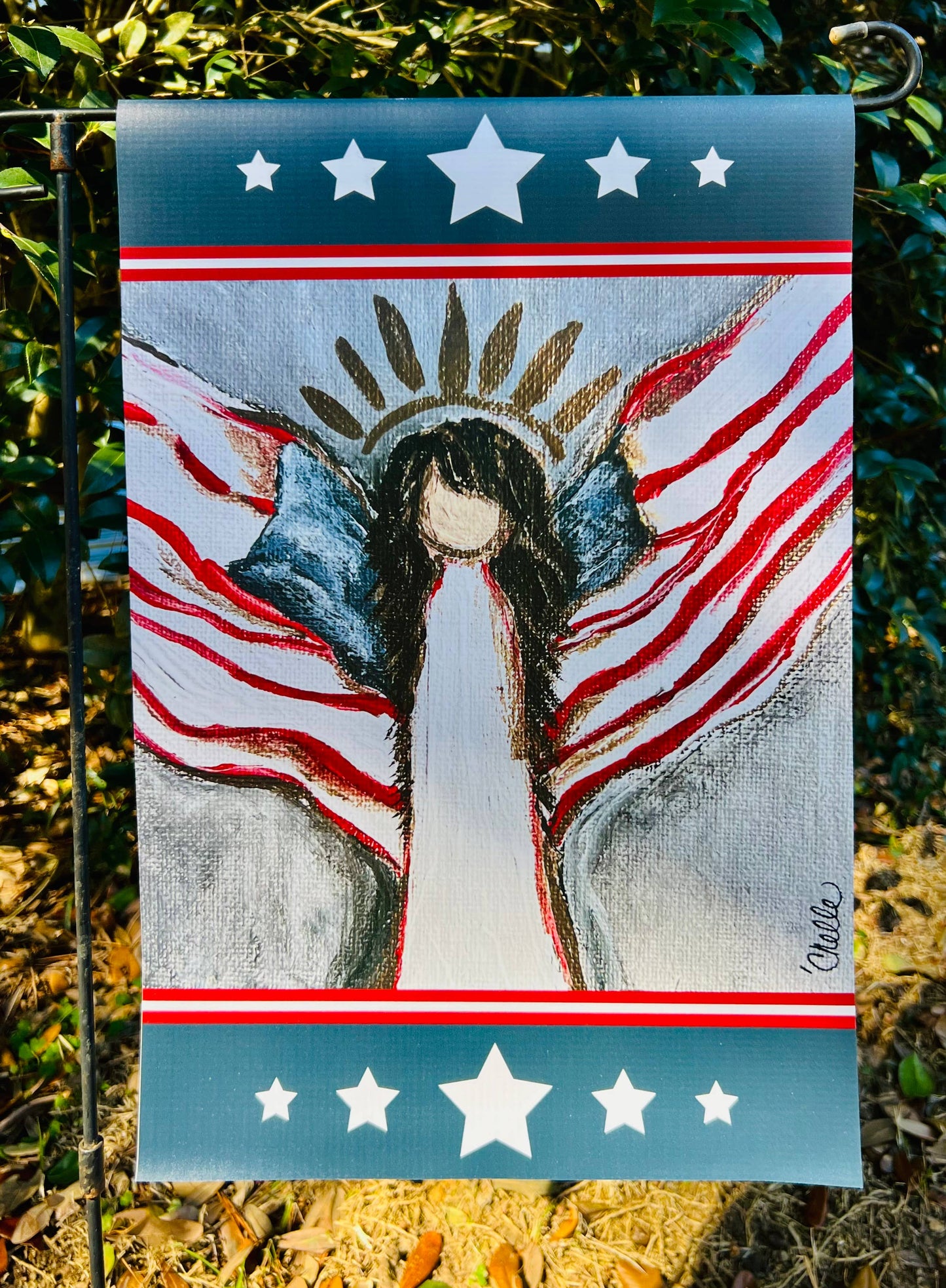 Garden Flag: Patriotic Dale, Angel, U.S.A.