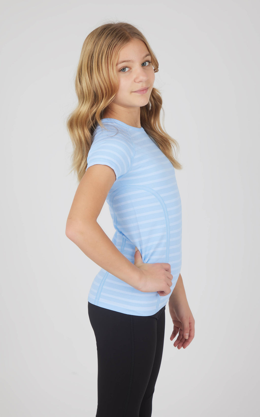 Girls Stripe Seamless Crewneck Short-Sleeves Everyday Tee : DUTCH CANAL