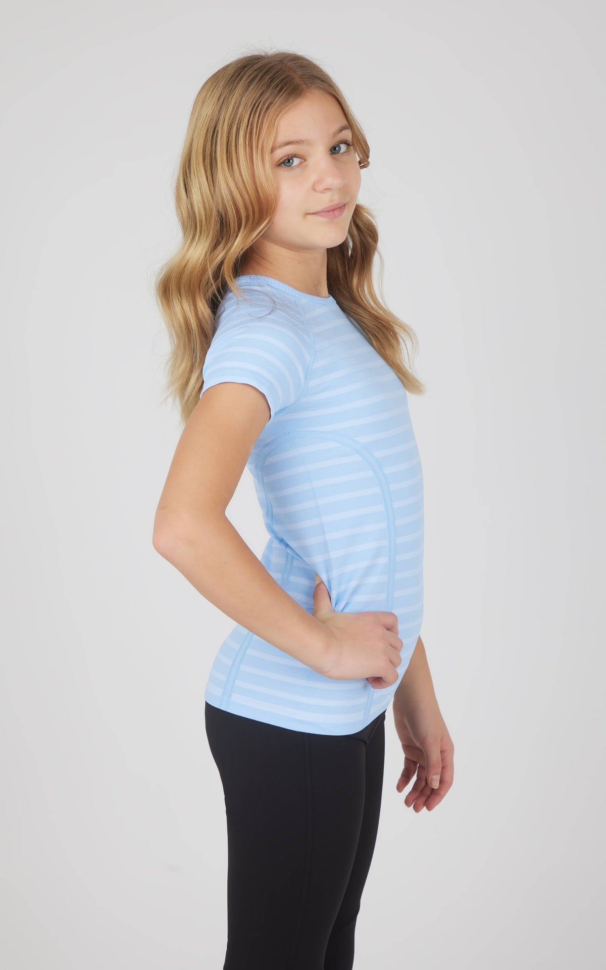 Girls Stripe Seamless Crewneck Short-Sleeves Everyday Tee : DUTCH CANAL