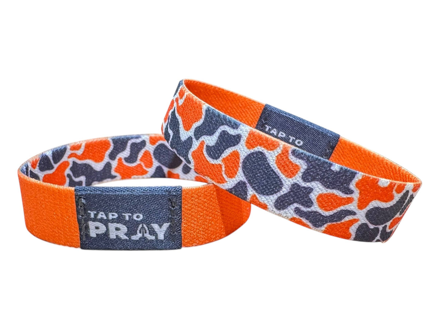 Tap To Pray™ Wristbands - Team Camo - Orange & Grey