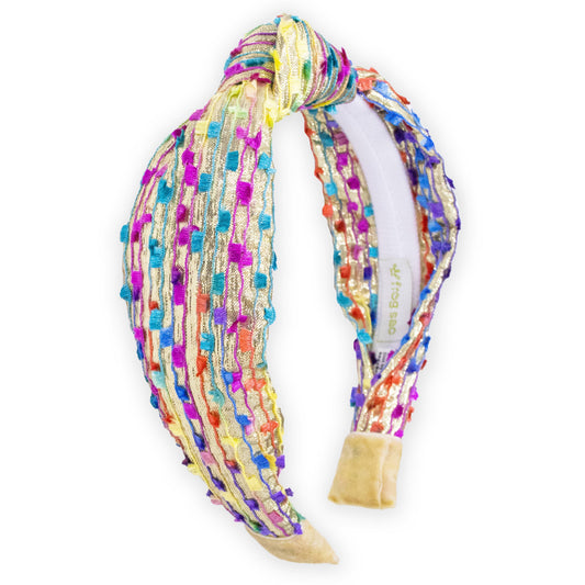 Kids Knot Headband - Confetti  Gold