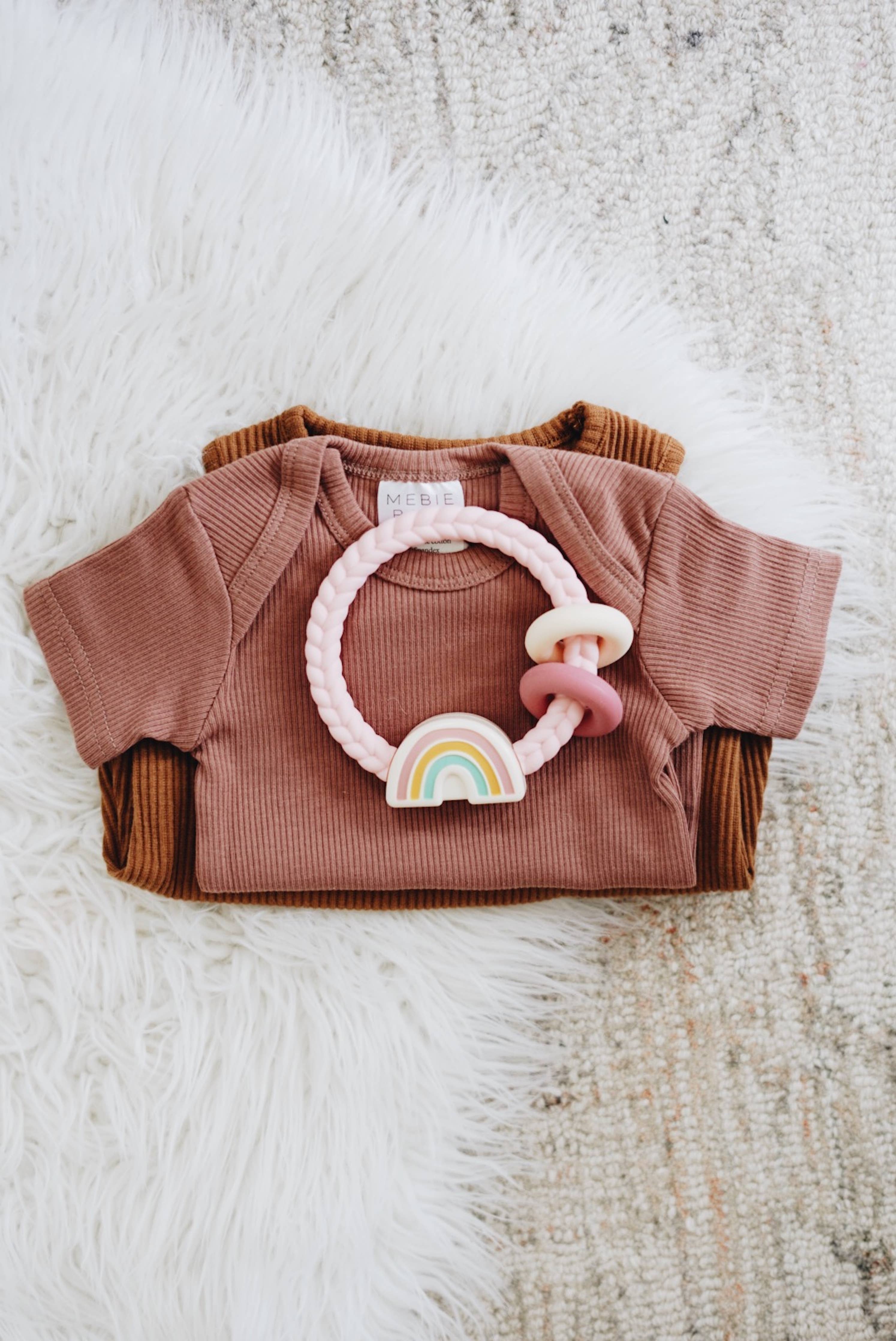 Ritzy Rattle™ Silicone Teether Rattles: Highland Cow