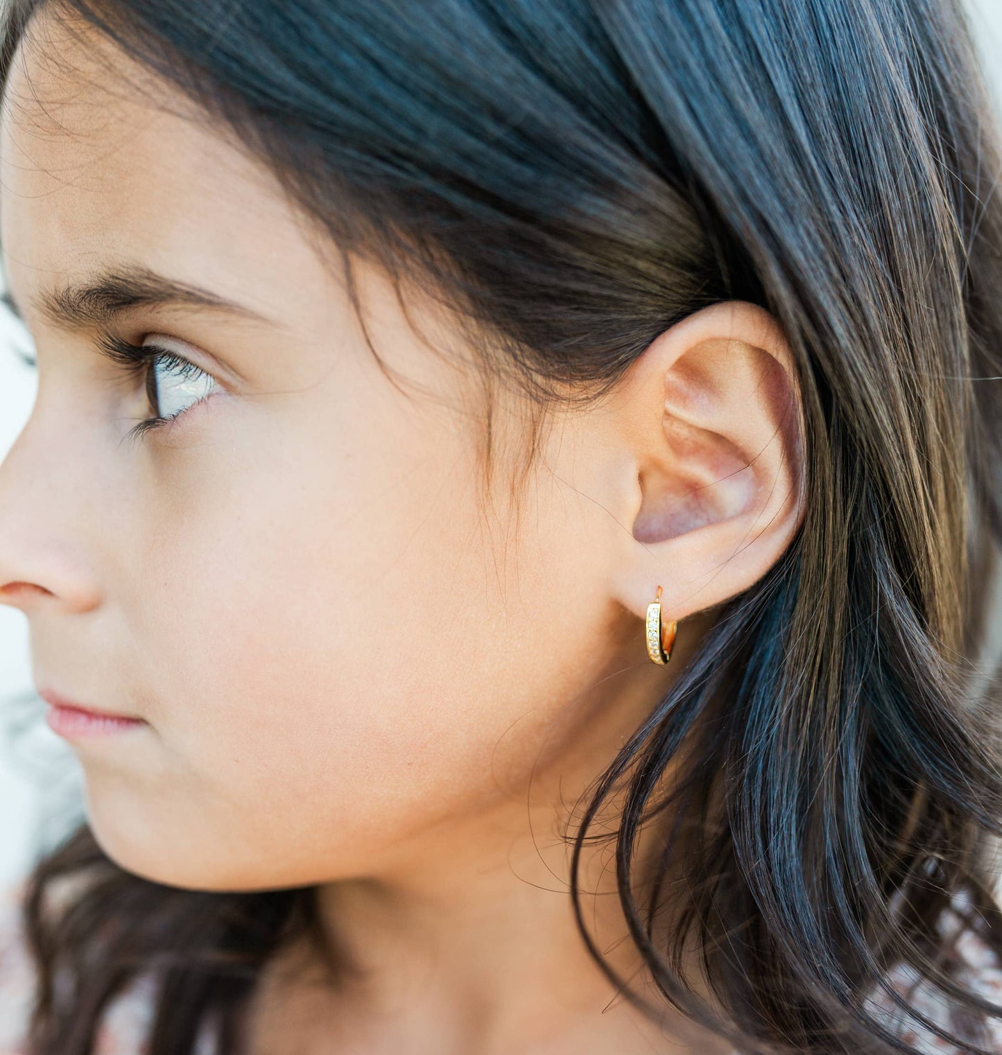 14K Gold-Plated Huggie CZ Hoop Earrings