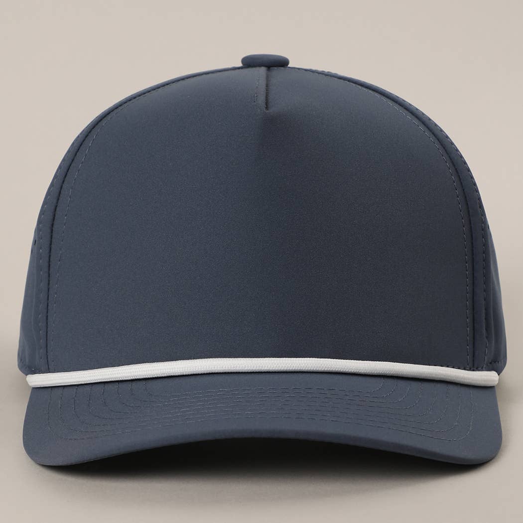 Solid Color 5 Panel Premium Materials Trucker Hat: NAVY/WHITE / One Size