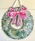 Interchangeable Boxwood Attachment : Handcrafted Pink Bow