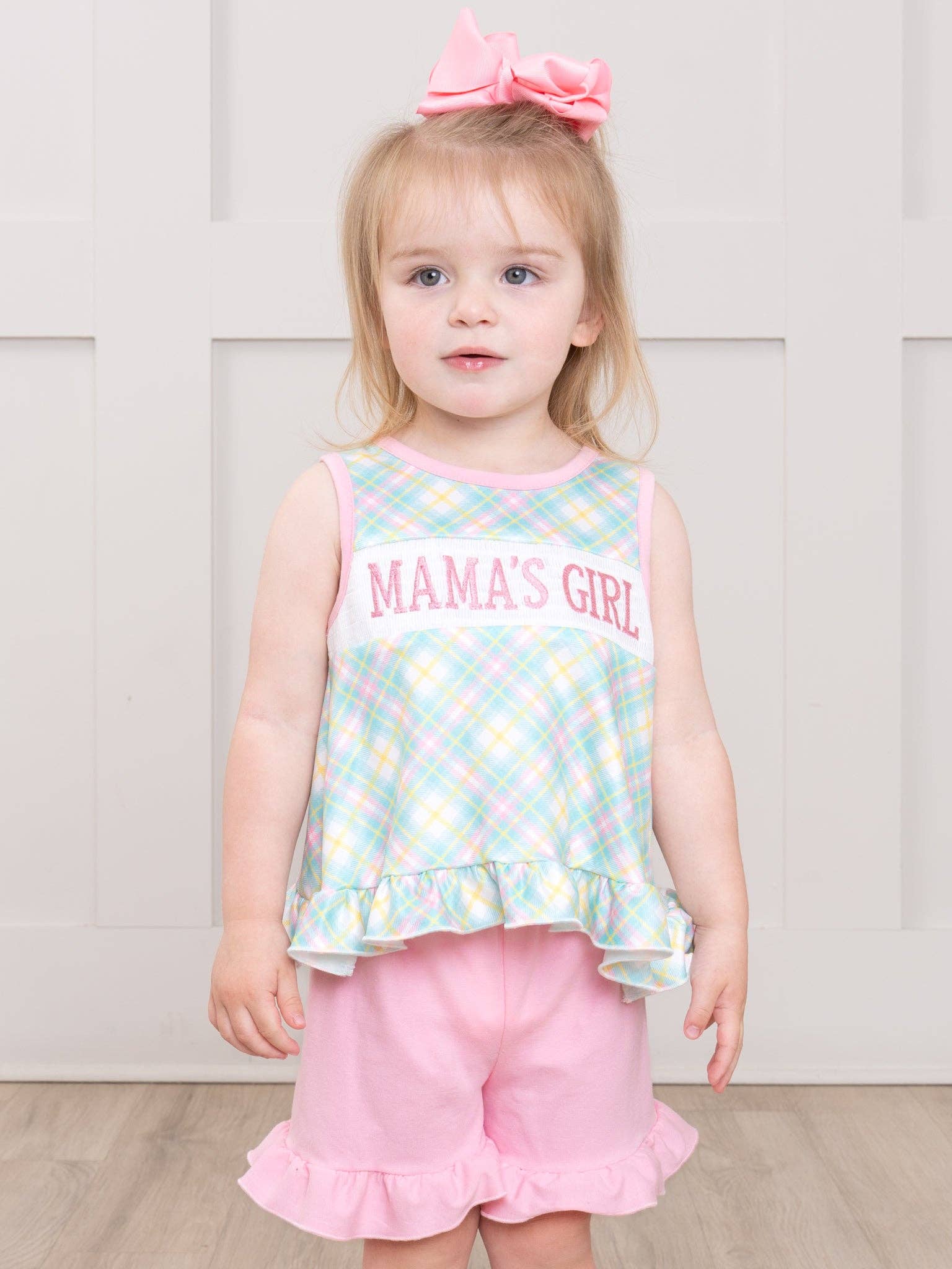 Mama’s Girl Pastel Plaid Set