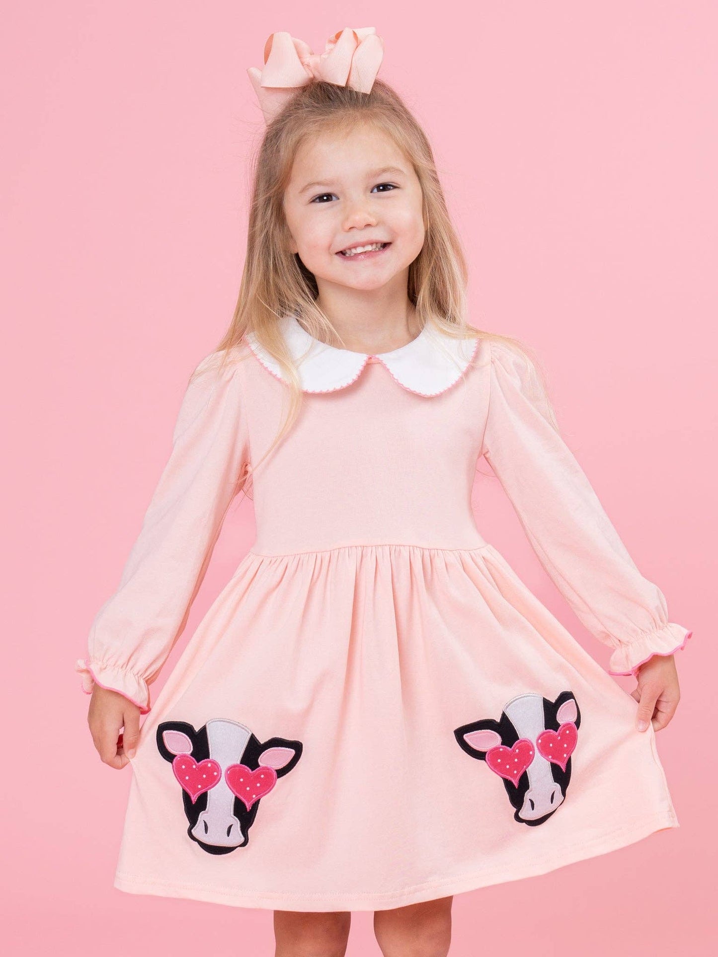 Sweetheart Cow Embroidered Dress: XXXS(6/12mos)