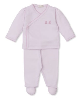 Footed Pant Set Pink Bear