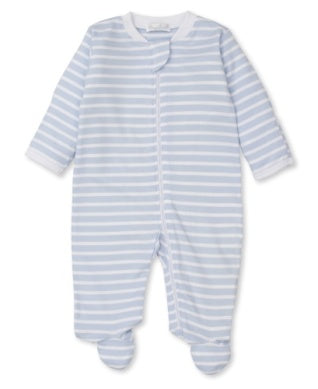 Light Blue Striped Footie